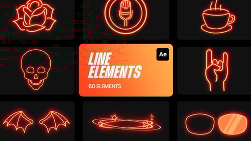 Animated Neon Line Art Effect Pack with Diverse Shapes