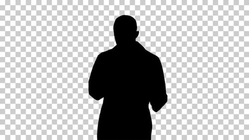 Silhouette Doctor walking, Alpha Channel