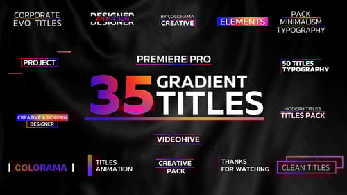 Modern Animated Titles with Colorful Gradient Lines and Frames