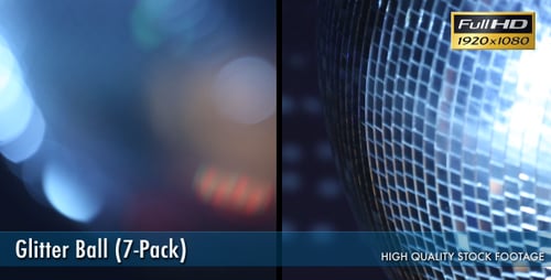 Sparkling Mirror Disco Ball Spinning in Dark Club