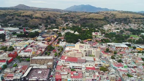 Aerial View of a Traditional Mexican Historic Center