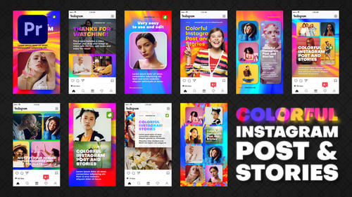 Colorful Instagram Post and Stories | Premiere Pro
