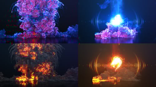 Colorful Smoke & Fire Explosion Logo