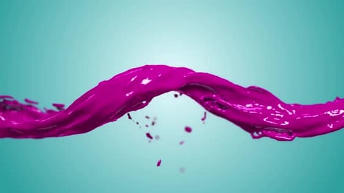 Vibrant Magenta Paint Stream Flowing Horizontally