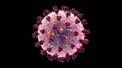 Animated 3D Virus Particle Rotating for Science and Health Content