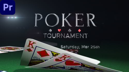 Dramatic Poker Tournament Opener with Metallic Text