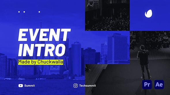 Dynamic Corporate Event Intro with Animated Text and Speaker Grids ...
