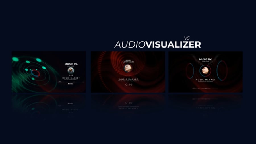 Dynamic Audio Visualizer with Geometric Circles and Sound Waves, Video ...