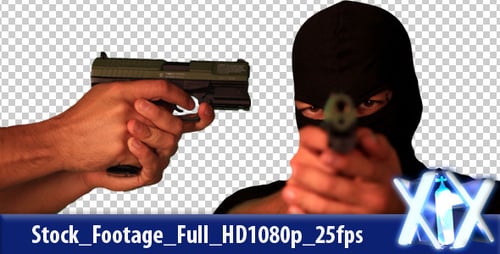 Hands Holding Gun with Alpha Channel