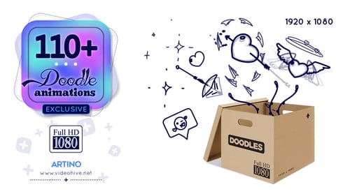 Hand-Drawn Animated Doodle FX Elements Pack