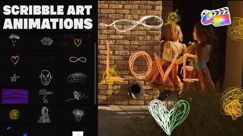 Animated Hand-Drawn Scribbles and Text Overlays for Creative Video Projects