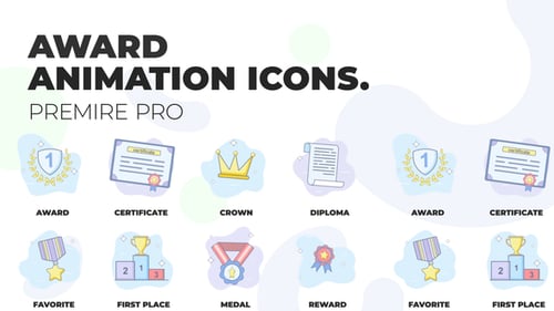 Animated Corporate Award and Achievement Icons Pack