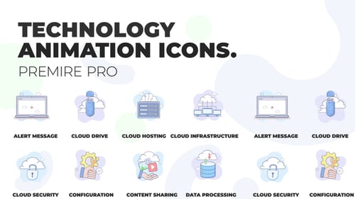 Animated Cloud Technology Icons for Digital Services