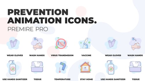 Animated Medical Prevention Icons for Health Awareness