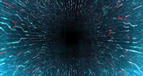 4K seamless loop abstract futuristic electronic circuit board.