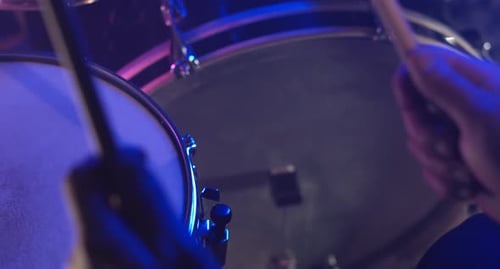 Drum Sticks And Two Drums Close Up