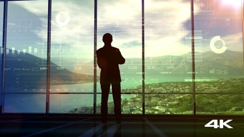 Futuristic Business Data Interface HUD Animation