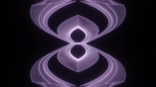 Neon Wireframe Figures Digital Fractal