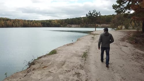 Man Walking on Nature
