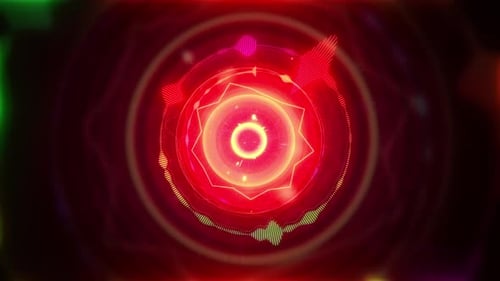 Abstract Glowing Circular Audio Visualizer
