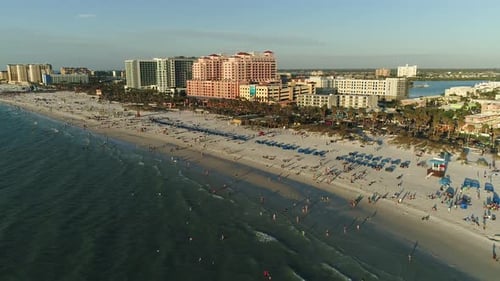 Aerial view of tourists on CLearwater beach