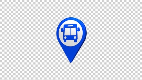 Bus Station Map Pin Location Icon