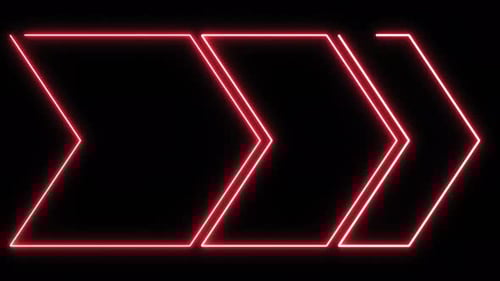 Animated Neon Red Chevron Arrows Motion Background