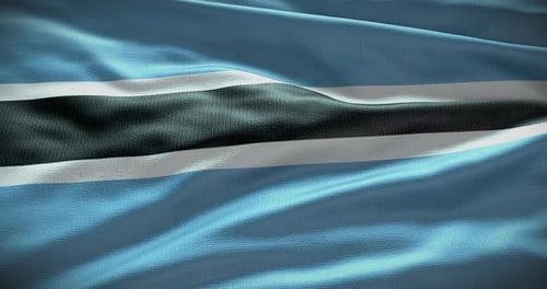 Realistic Botswana Flag Waving Seamless Loop