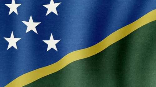 Solomon Islands National Flag Waving Seamless Loop Animation