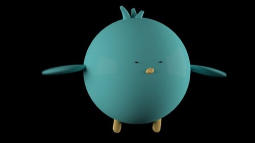 Cute Animated 3D Bird Character Flapping Wings