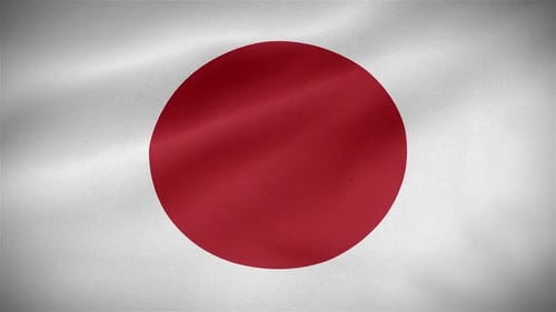 Realistic Waving Flag of Japan Animation
