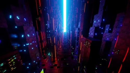 Neon abstrakte futuristische Stadt