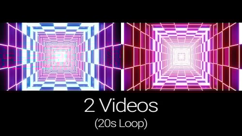 Flickering Grid Light Tunnel Loop Pack