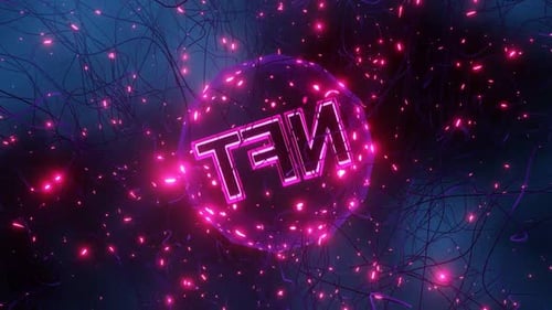 Futuristic NFT Title Reveal in Abstract Cyber Space