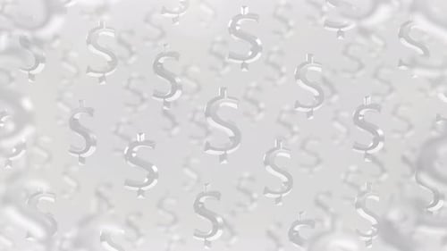Floating Shiny 3D Dollar Signs Pattern Loop Background