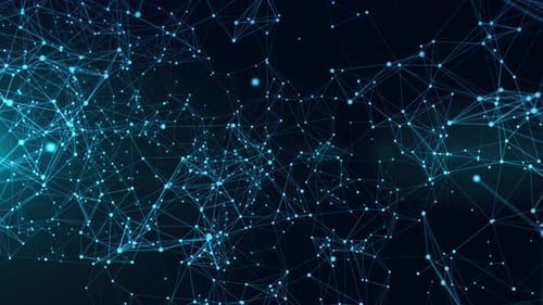 Abstract Technology Network Background with Glowing Blue Connections