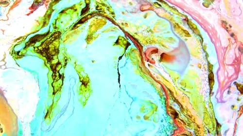 Abstract Liquid Ink Swirls in Dynamic Motion