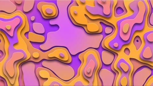 Abstract Paper Cut Style Layered Fluid Motion Background