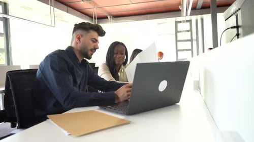 Multiethnic colleagues working together in office