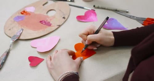 Making Valentine's Day Cards with Hearts and Paint