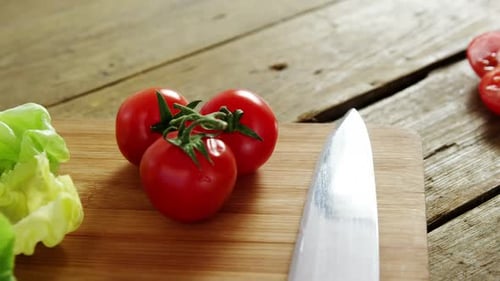 Tomatoes and Lettuce Ready for Food Preparation