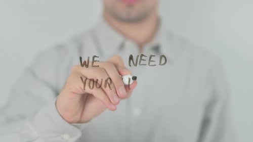 Writing Message on Clear Board
