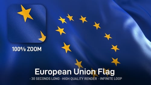 Smoothly Waving European Union Flag Animation