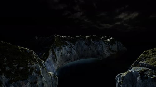Fjord with Dark Storm Clouds