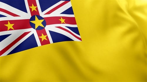 Realistic Waving Niue Flag Animation