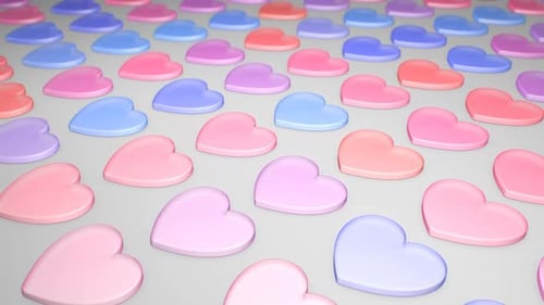 Seamless Loop of Floating Pastel Hearts Background