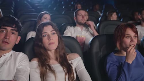 Emotional Audience Laughing Watching Comedy Cinema
