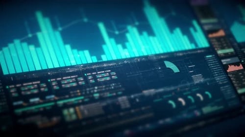 Futuristic HUD Digital Business Data Interface Animation