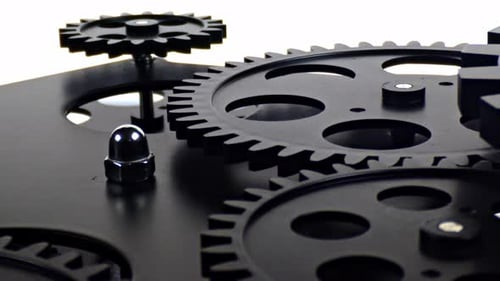 Rotating Black Gears in Industrial Machine