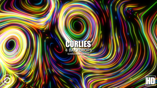 Vibrant Fluid Neon Light Trails Motion Background Loop